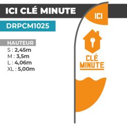 Drapeau ICI CLÉ MINUTE