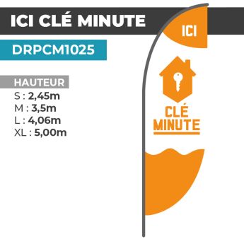 Drapeau ICI CLÉ MINUTE