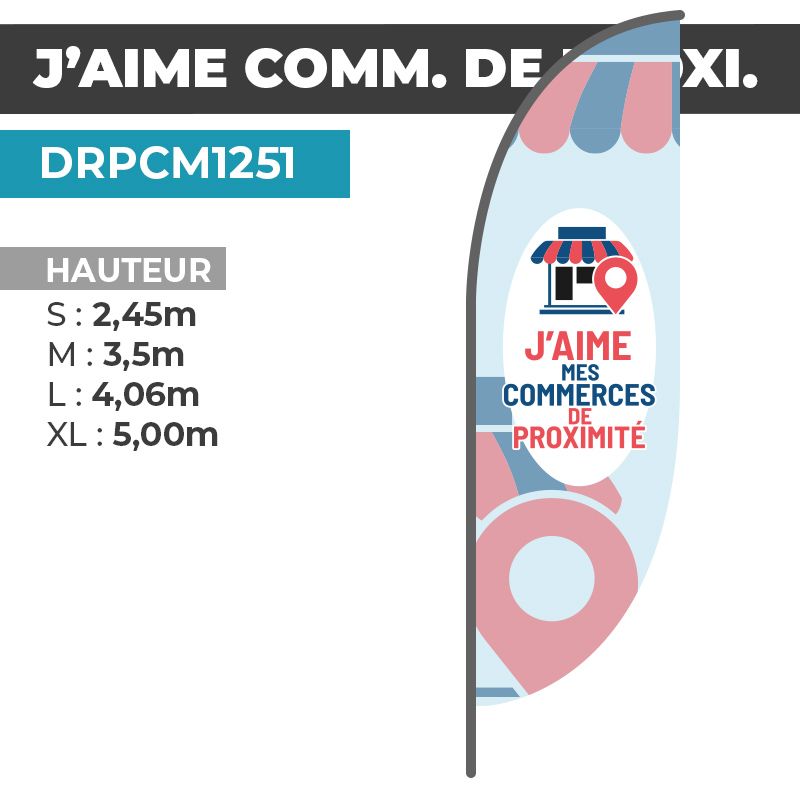 Drapeau J'AIME MES COMMERCES DE PROXIMITÉ