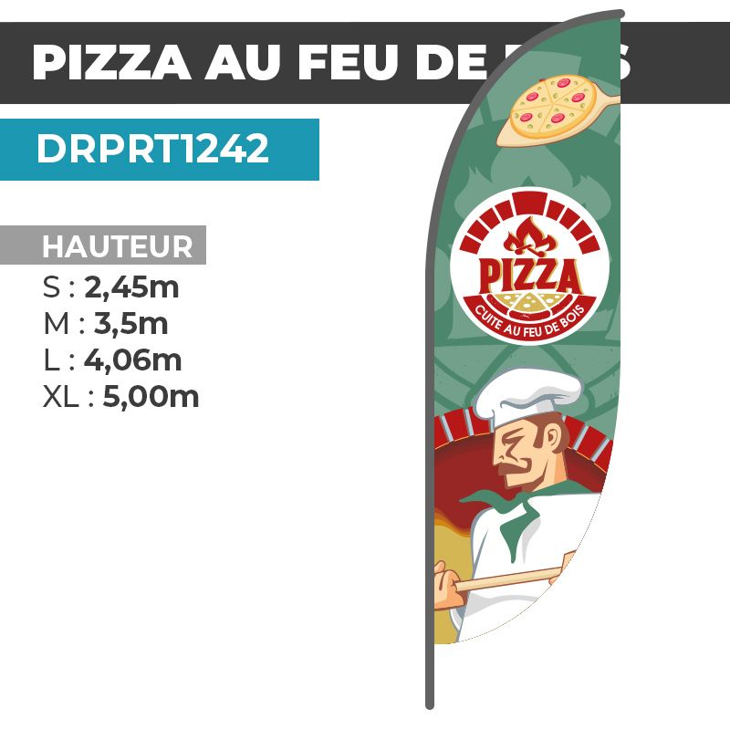 Drapeau PIZZA AU FEU DE BOIS