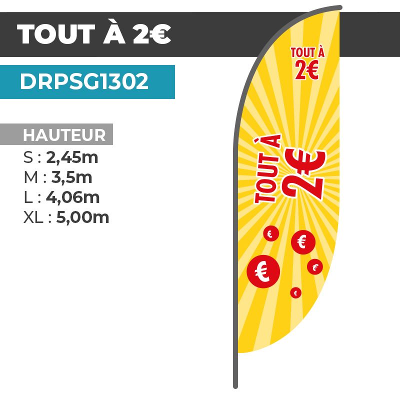 Drapeau TOUT À 2€