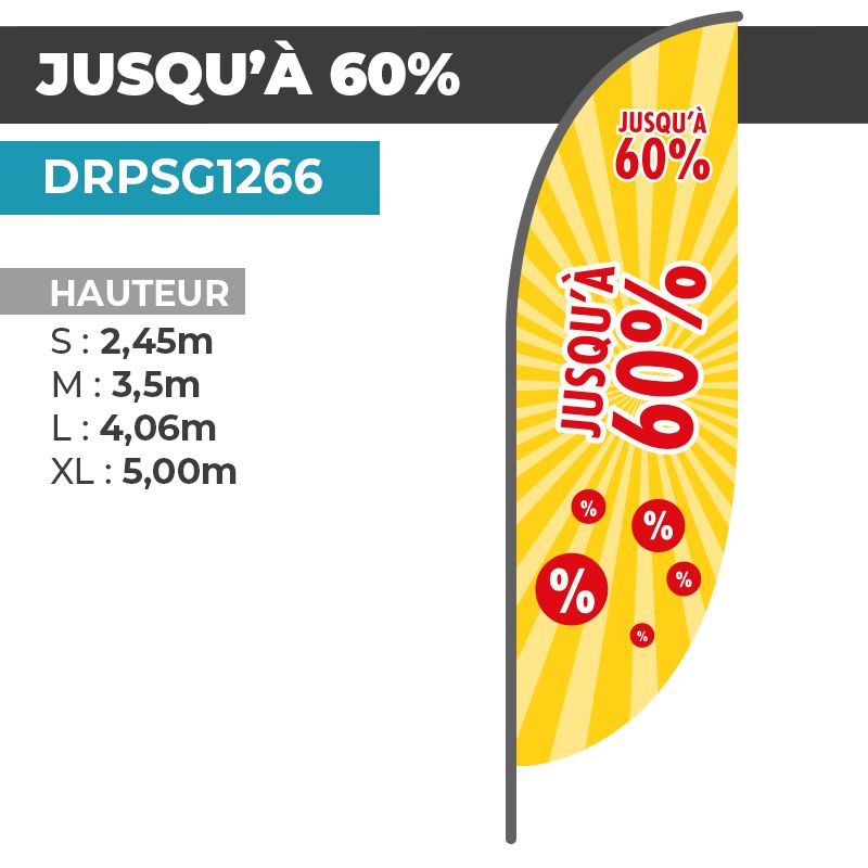 Drapeau JUSQU'À -60%