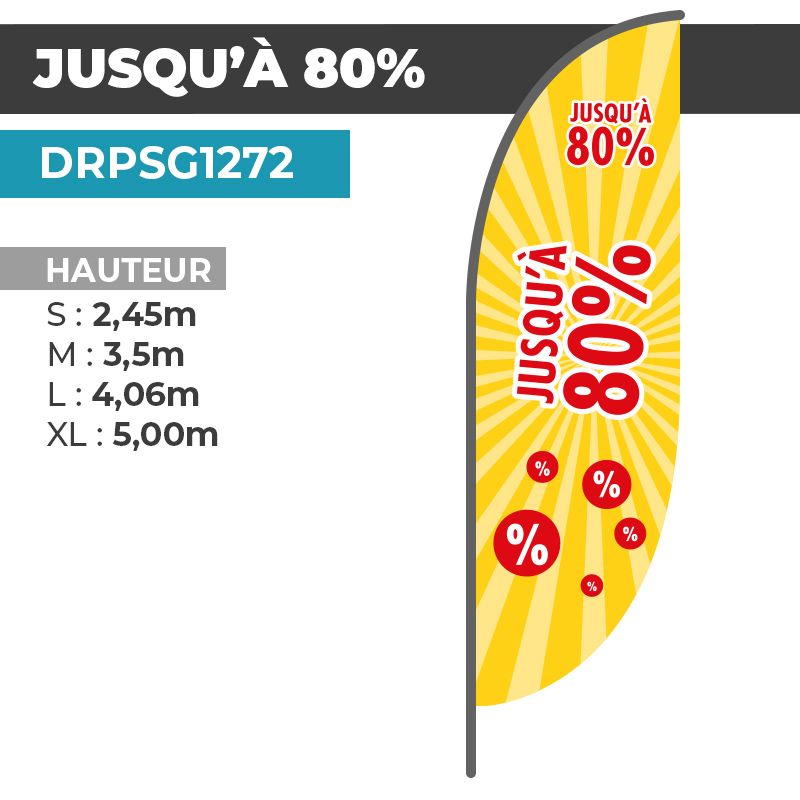 Drapeau JUSQU'À -80%