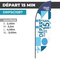 Drapeau DÉPART TOUTES LES 15 MINUTES