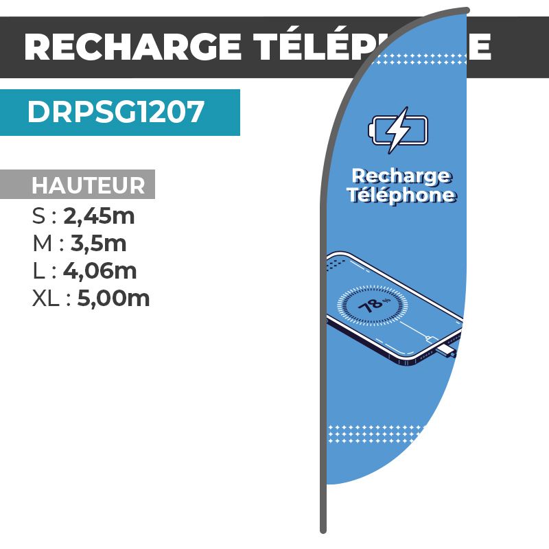 Drapeau RECHARGE TÉLÉPHONE