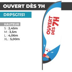 Drapeau OUVERT DÈS 7H