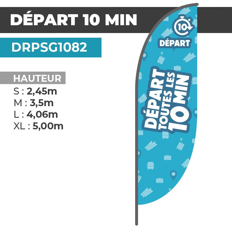 Drapeau DÉPART TOUTES LES 10 MINUTES
