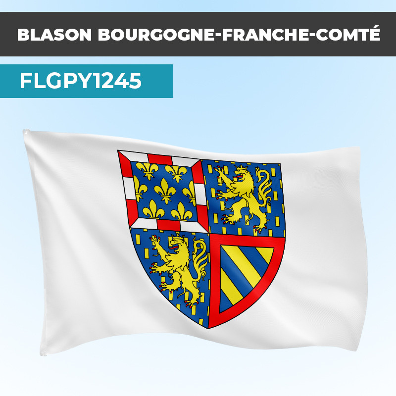Drapeau BOURGOGNE FRANCHE COMTE | Pavillon Blanc | Blason Armoirie