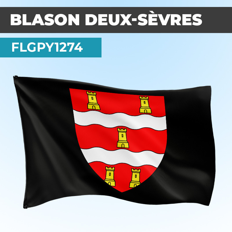 Drapeau DEUX-SEVRES | Pavillon Noir | Blason Armoirie