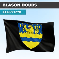 Drapeau DOUBS | Pavillon Noir | Blason Armoirie