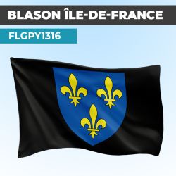 Drapeau ILE DE FRANCE | Pavillon Noir | Blason Armoirie