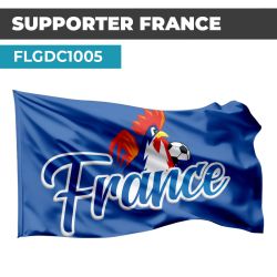 Drapeau SUPPORTER FRANCE | Bannière sportive  | Drapeau Coq Tricolore