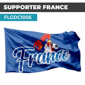 Drapeau SUPPORTER FRANCE | Bannière sportive  | Drapeau Coq Tricolore