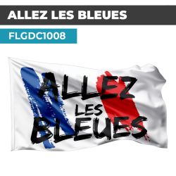Drapeau ALLEZ LES BLEUES | Bannière sportive| Drapeau Tricolore Supporter