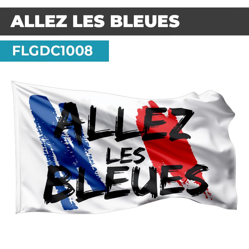 Drapeau ALLEZ LES BLEUES | Bannière sportive| Drapeau Tricolore Supporter