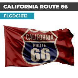 Drapeau Blason ROUTE 66 | Etendard Rouge USA  | Drapeau CALIFORNIA  