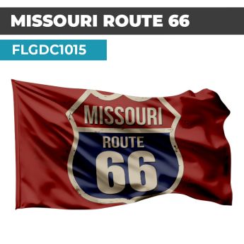 Drapeau Blason ROUTE 66 | Etendard Rouge USA  | Drapeau MISSOURI