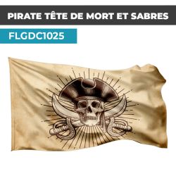 Drapeau PIRATE | Pavillon Tête de Mort| Drapeau Pirate Vieilli