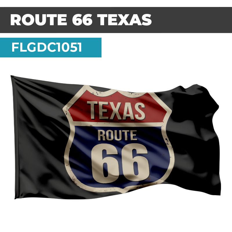 Drapeau Blason ROUTE 66 | Etendard Noir USA| Drapeau TEXAS