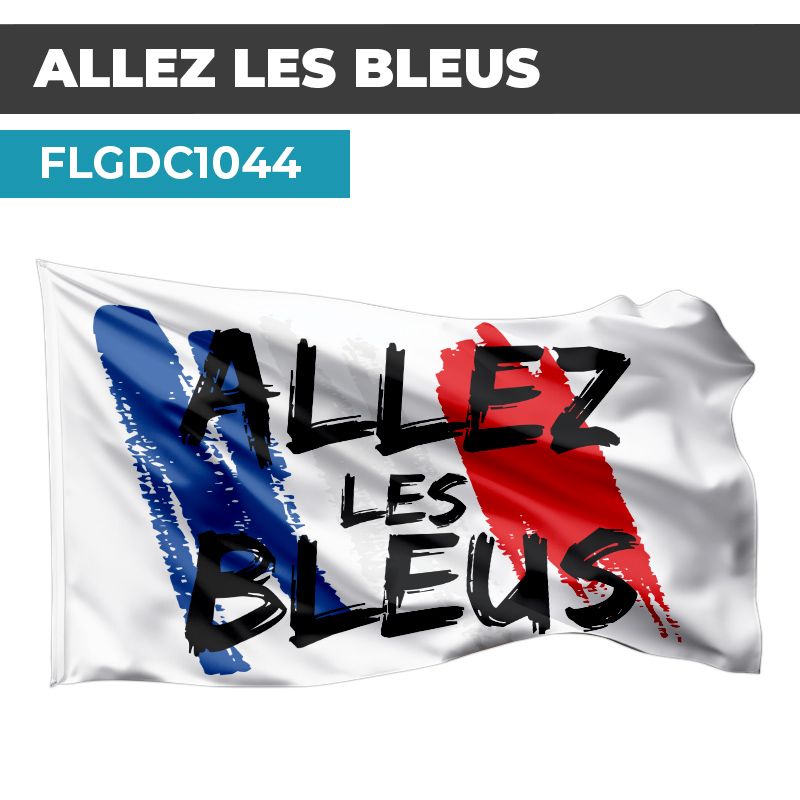Drapeau ALLEZ LES BLEUS | Bannière sportive| Drapeau Tricolore Supporter