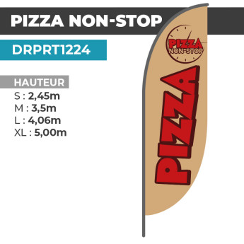 Drapeau PIZZA NON-STOP | Haute visibilité | DRPRT1224