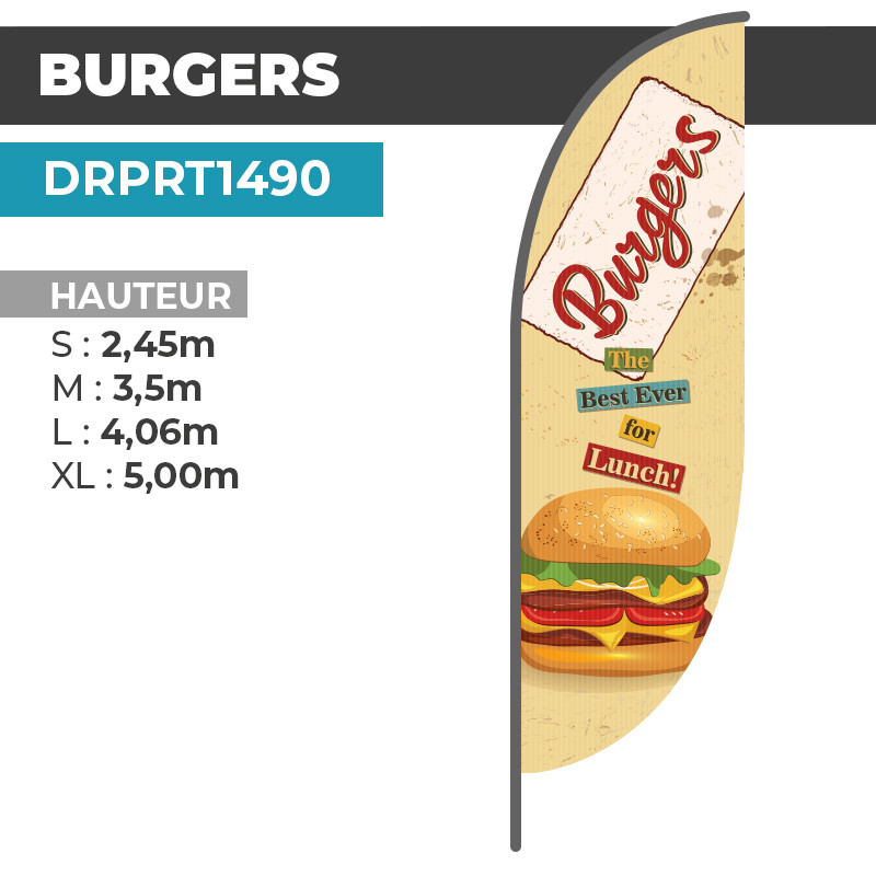 Drapeau BURGERS | Qualité Professionnelle | DRPRT1490