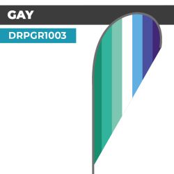 Drapeau GAY | Voile + Mat | avec ou sans Pied