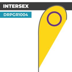 Drapeau INTERSEX | Voile + Mat | avec ou sans Pied