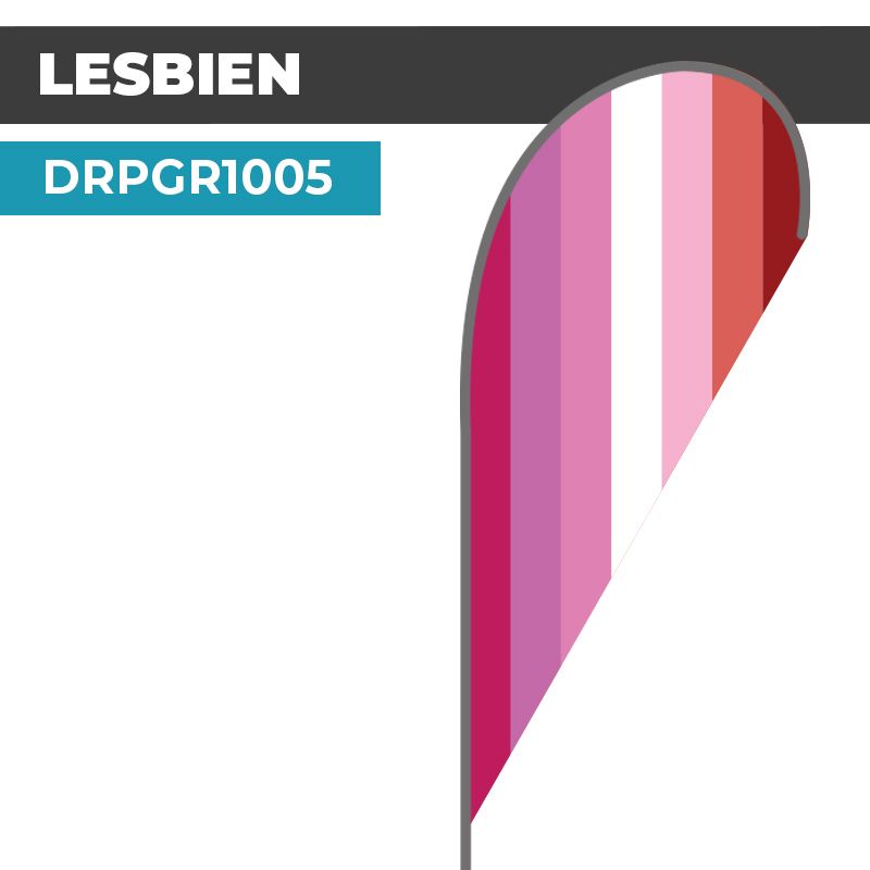 Drapeau LESBIEN | Voile + Mat | avec ou sans Pied