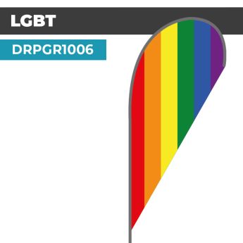 Drapeau LGBT | Voile + Mat | avec ou sans Pied