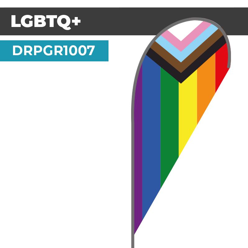 Drapeau LGBTQ+ | Voile + Mat | avec ou sans Pied