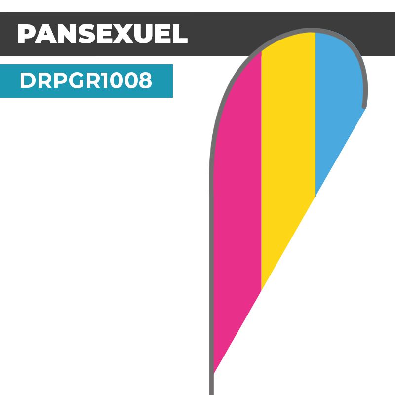 Drapeau PANSEXUEL | Voile + Mat | avec ou sans Pied