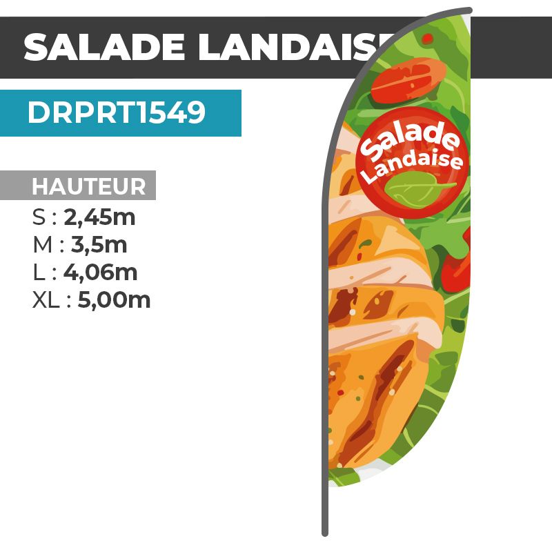 Drapeau SALADE LANDAISE | Voile + Mat | avec ou sans Pied