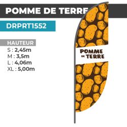 Drapeau POMME DE TERRE | Voile + Mat | avec ou sans Pied