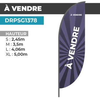 Drapeau À VENDRE | Voile + Mat | avec ou sans Pied