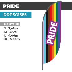 Drapeau PRIDE | Voile + Mat | avec ou sans Pied