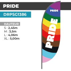 Drapeau PRIDE | Voile + Mat | avec ou sans Pied