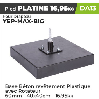 DA13 Pied Platine Béton avec Rotateur 40x40cm 16,95kg
