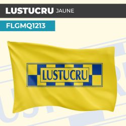 Drapeau LUSTUCRU FOND JAUNE | Pavillon | Marque Alimentaire