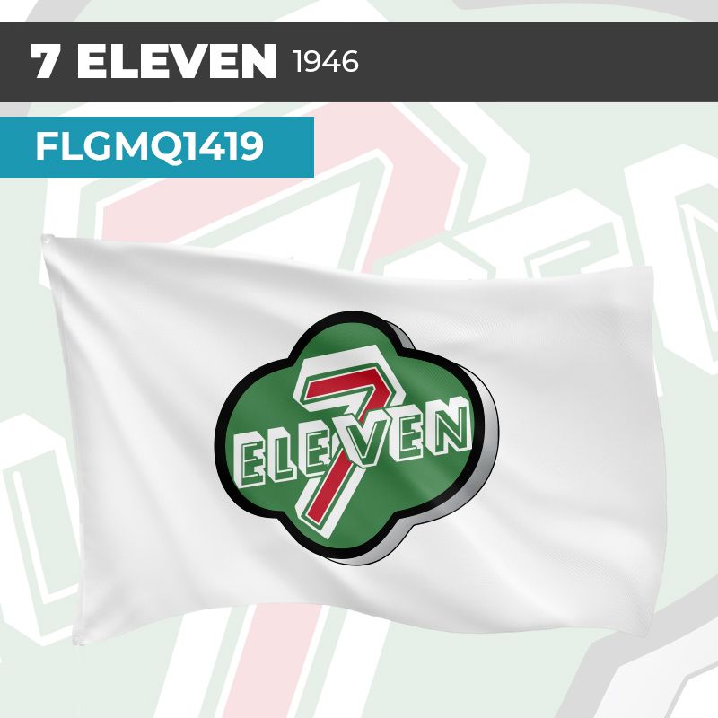 Drapeau 7 ELEVEN 1946 | Pavillon | Marque Supérette Vintage
