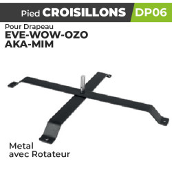 Pied croisillon metallique pour drapeau