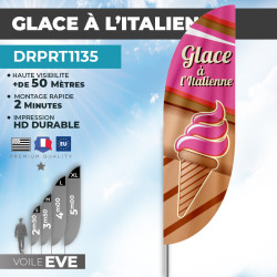 Drapeau Glaces à l'italienne - parfum Fraise - Montage rapide en deux minutes