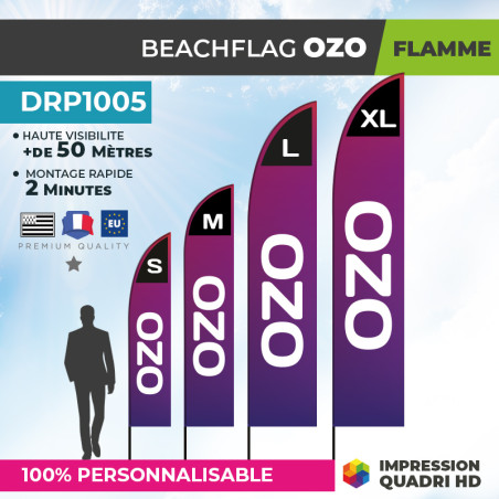 Drapeau flamme personnalisé