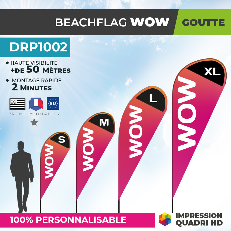 Drapeau beachflag goutte personnalisé