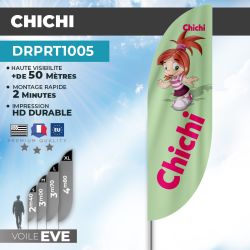 Drapeau CHICHI | Voile + Mat | avec ou sans Pied