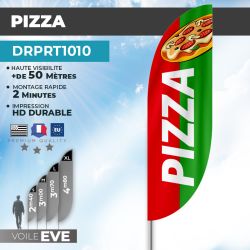 Drapeau PIZZA | Voile + Mat | avec ou sans Pied