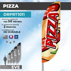 Drapeau PIZZA | Voile + Mat | avec ou sans Pied