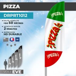 Drapeau PIZZA | Voile + Mat | avec ou sans Pied
