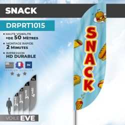 Drapeau SNACK | Voile + Mat | avec ou sans Pied