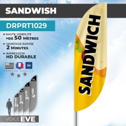 Drapeau SANDWICH | Voile + Mat | avec ou sans Pied